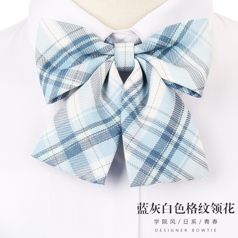 ↬↬↬파란색, 회색, 흰색 격자 무늬 칼라 꽃 핫 세일 ↢ ↢ ↢