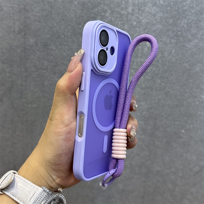 适用苹果17Promax肤感磁吸磨砂手机壳挂绳iPhone16玻璃镜头膜全包|undefined