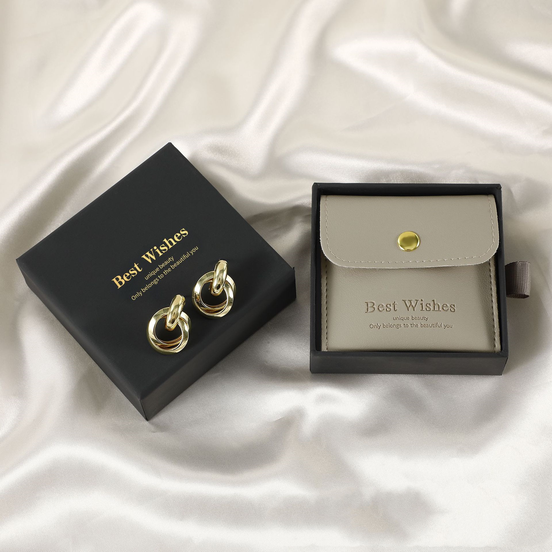 仿皮革PU珠宝首饰包装袋珠宝首饰按扣袋项链戒指PU收纳袋PU按扣袋