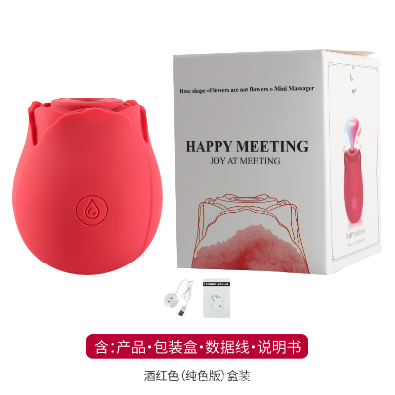 Huevo Vibrador con Succión Forma de Rosa de Silicona, Silencioso, para Mujeres