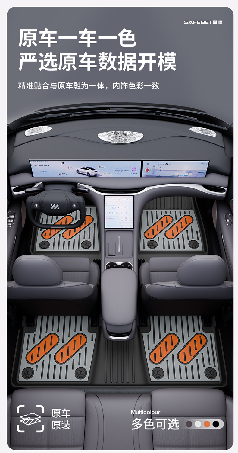 Suitable for Zhiji Ls9 Ls8 Ls6 L6 Special Vehicles, Colorful Tpe Car Floor Mats and Trunk Mats