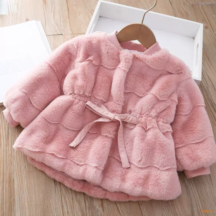 Children's sweater, demi-season down jacket with bow, coat, western style, increased thickness