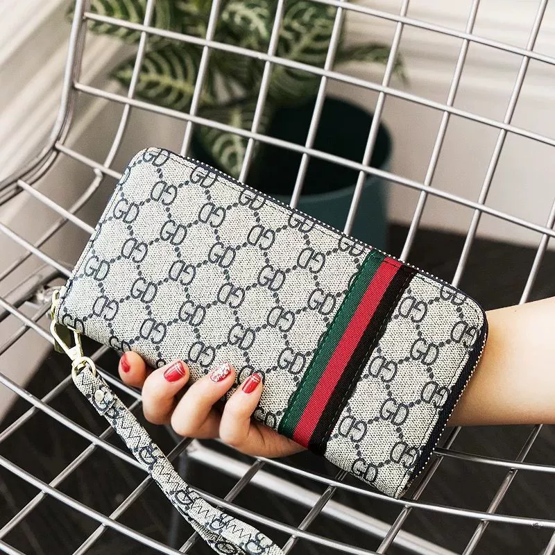 Wallet with letters, shoulder bag, chain with zipper, hand loop bag, capacious small bag