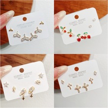 新款S925耳饰合集个性爱心鱼尾蝴蝶耳钉小众高级感精致饰品女批发