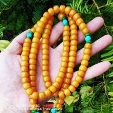 108颗藏式蜜蜡菩提根佛珠批发手串手饰品福珠福运民族风手饰手链