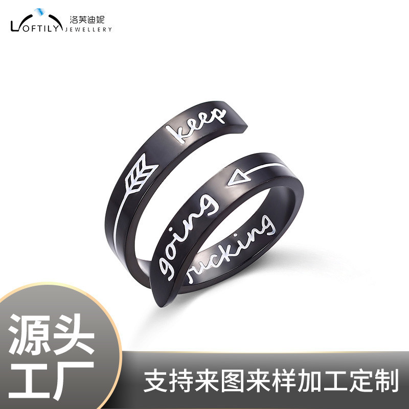 廠家直供可定制不鏽鋼戒指 歐美誇張嘻哈開口不規則戒指 钛鋼戒指