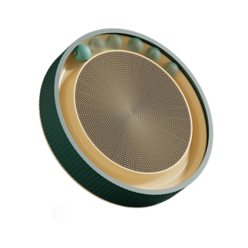 Tablero redondo del rasguño del gato con la bola 5-piece gato juguete del gato papel acanalado que muele la garra juguete resistente al desgaste tocadiscos del gato al por mayor