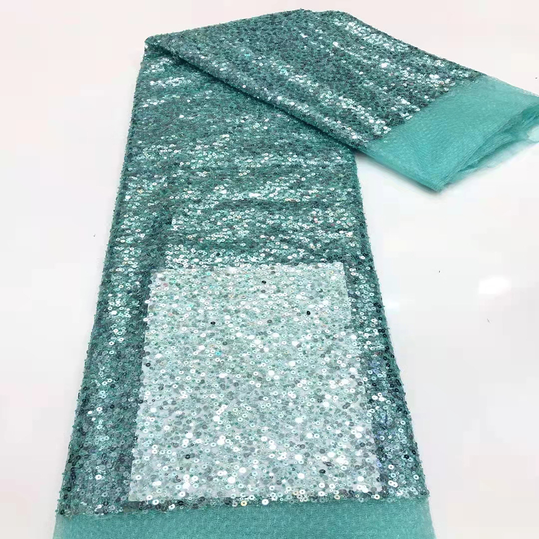 Tela de encaje coreana con lentejuelas de 5 mm, diseño de rosas, bordado con cuentas en tubo, tela de encaje para vestido camisero, encaje con lentejuelas image 9