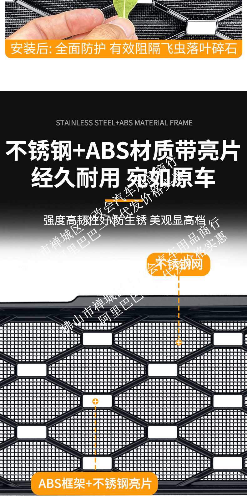 Suitable for Dongfeng Yipai M8, this is a dedicated decorative trim accessory for the front grille, designed for use with the integrated welded car insect screen