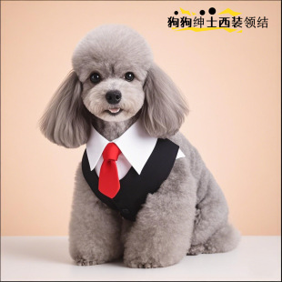 Pet Gentleman Suit Bow tie Adjustable Soft Skin-friendly Easy to Clean Golden Hair Bixiong Wedding Suit Slip Towel