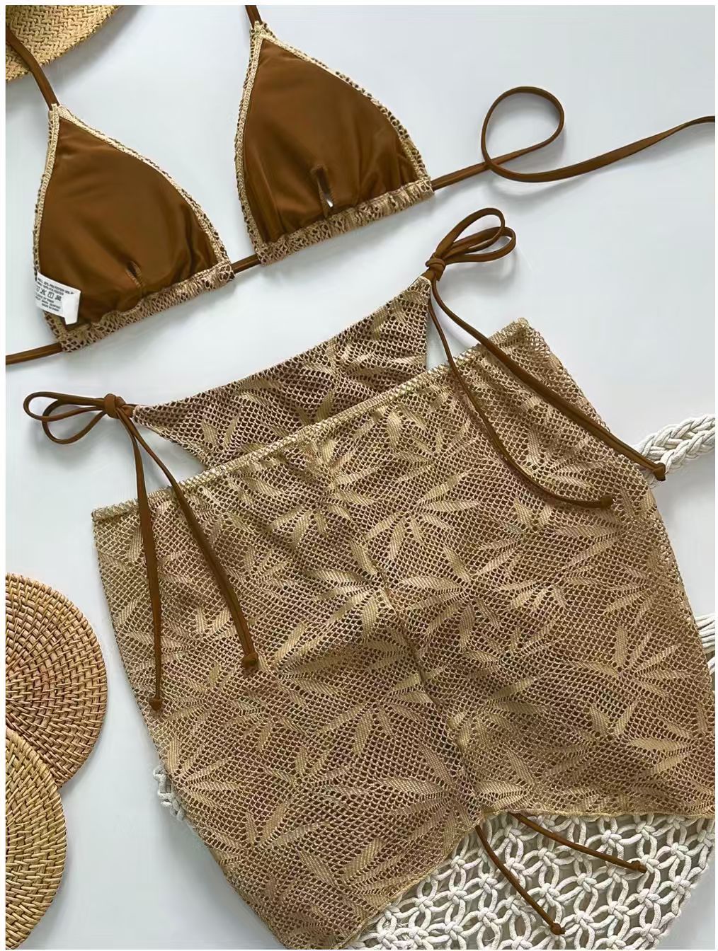 Dames bikini set driedelige neckholder badpak voor het strand_voghion.com