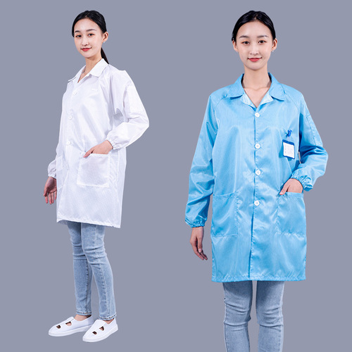 Anti-static lab coat for men with stripes, industrial factory protective clothing, anti-static, dust-proof, for women in clean rooms.
