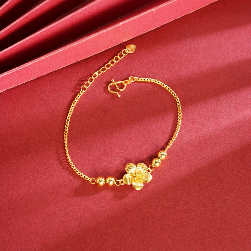 Vietnam oro de oro de verano de lujo ligero flor pulsera de joyería Yiwu al por mayor fabricantes de joyería suministro