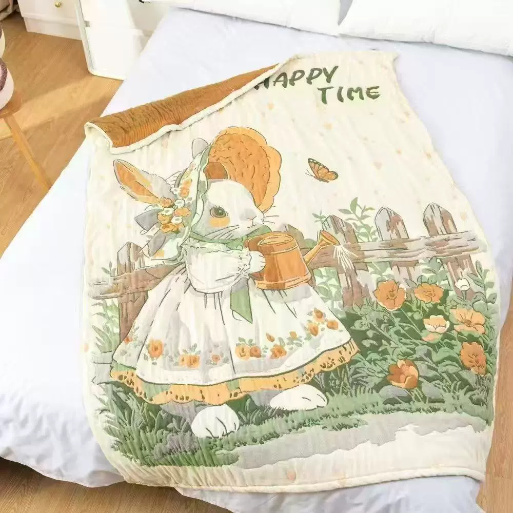 十层纯棉纱布盖毯被子提花卡通儿童款单双人盖被柔软空调毯夏凉被