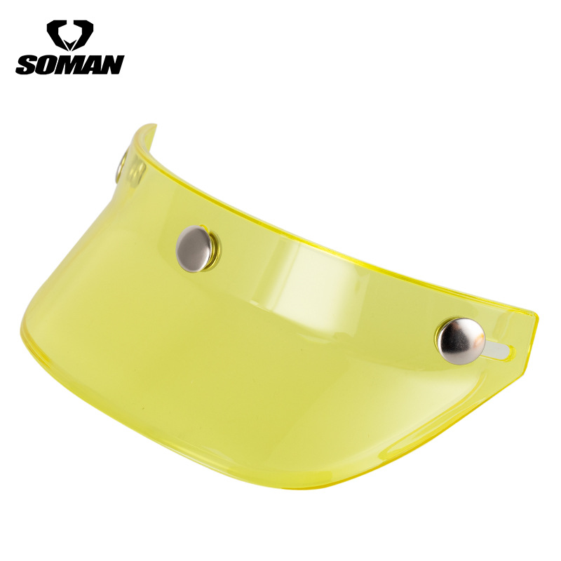 Casco de motocicleta casco vintage Borde de tres botones casco de motocicleta protección solar casco pequeño cuerpo medio casco borde