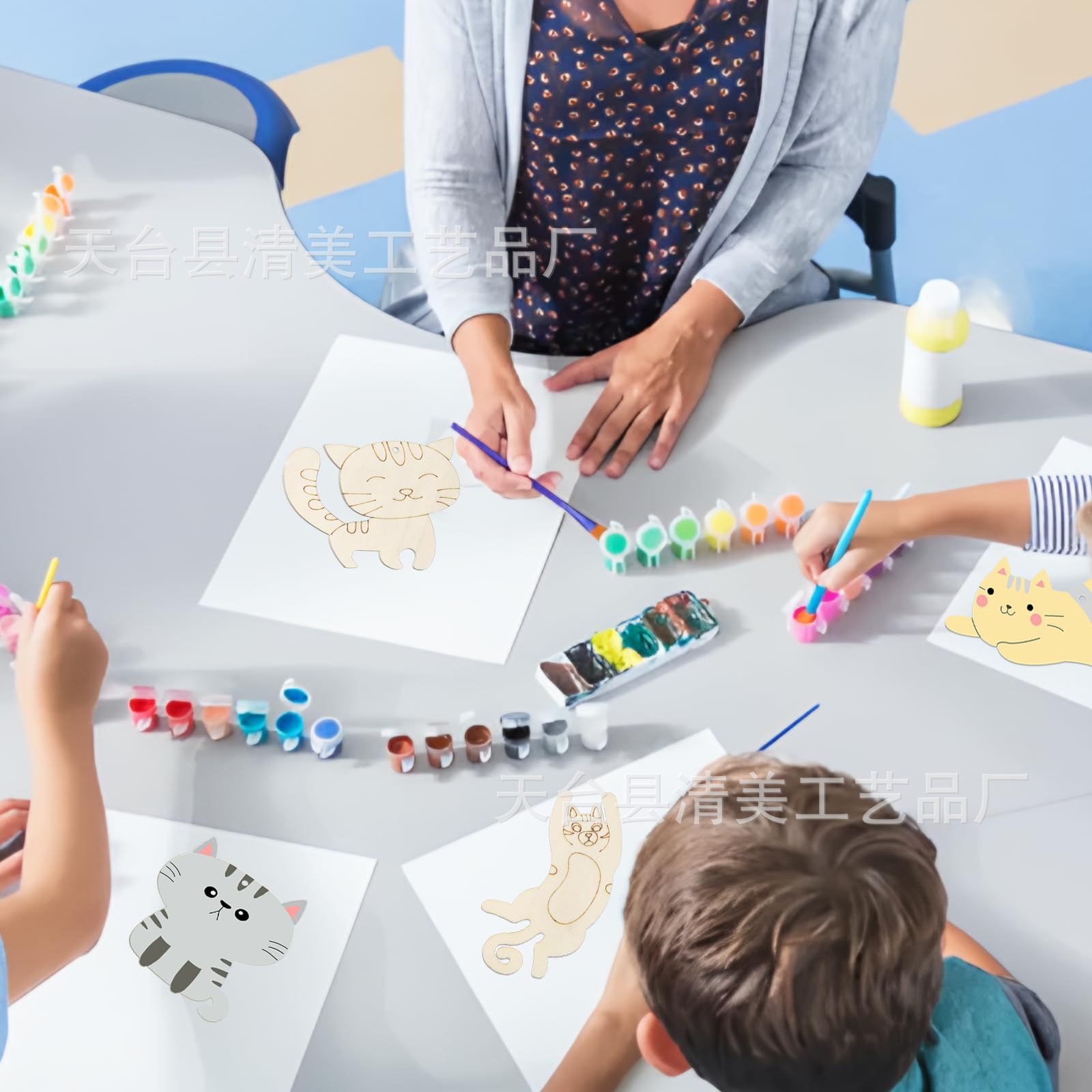 5 estilos de proyectos creativos inacabados Forma de gato de madera Regalo para amantes de los gatos Tema de los animales Decoración