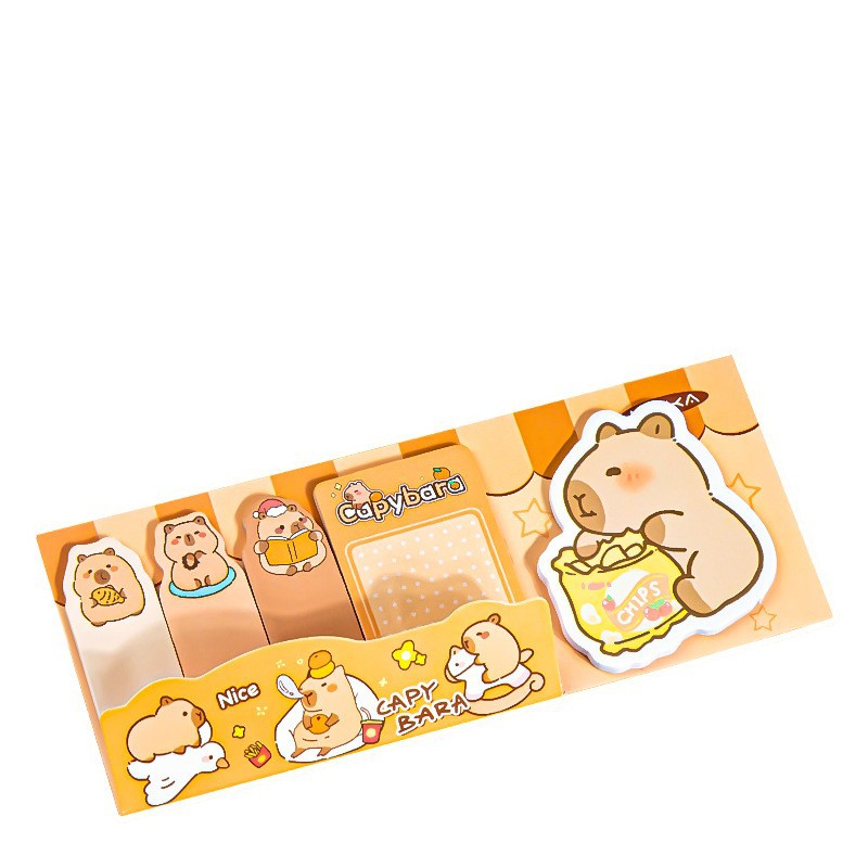 Capibara filas sentadas notas de oficina índice de papelería de estudiantes de alto valor de estilo notas de estilo