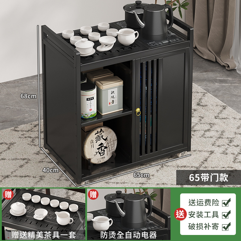 Mesa de té móvil balcón casa pequeña mesa de té carrito de té hervidor de agua integrado gabinete de té con ruedas mesa lateral de té juego de té traje
