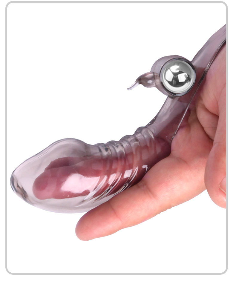 Vibrating Finger Cot in Pink PVC with Crystal Buckle Detail — detail image 9