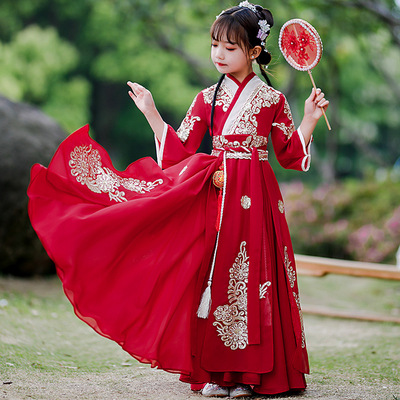 Chinese style hanfu fairy dress for kids girls empress cosplay hanfu China Tang suit for children