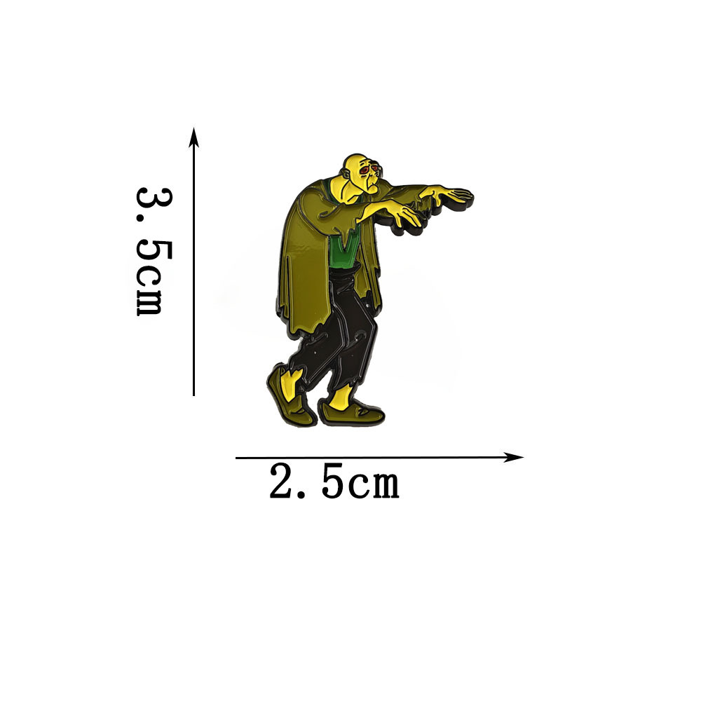 Scooby-Doo Green Zombie Enamel Badge Classic Zombie Villain Metal Brooch Halloween Theme Funny Decoration