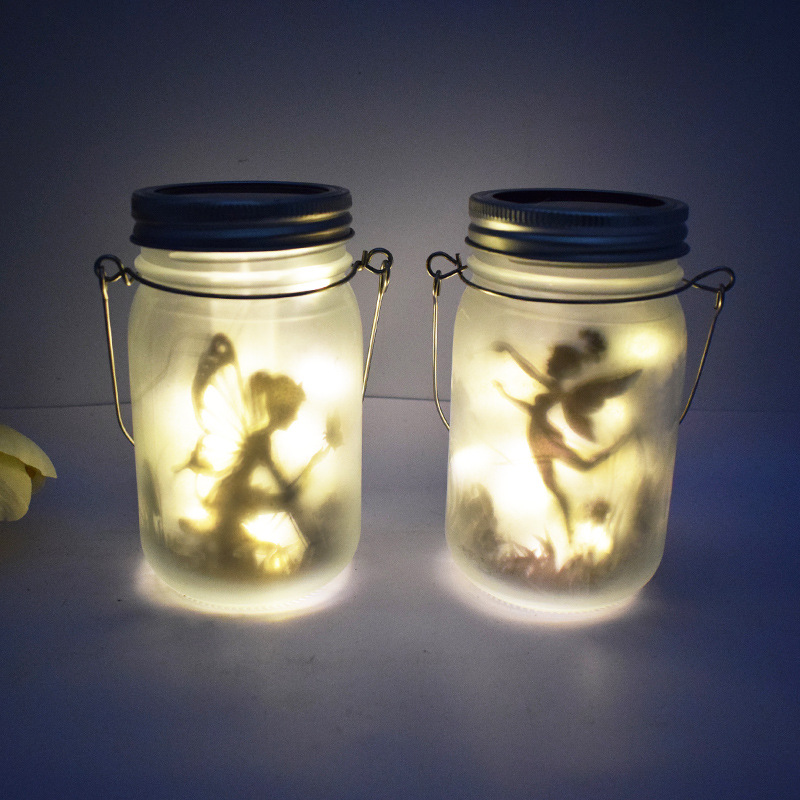 ソーラークラックガラス球灯部品屋外公園ステンレス製許灯メイソン缶装飾灯