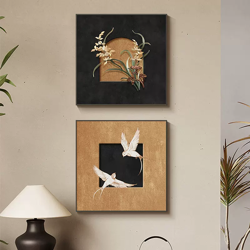 2024新款法式复古客厅装饰画卧室桌面摆画中古风餐厅挂画玄关壁画