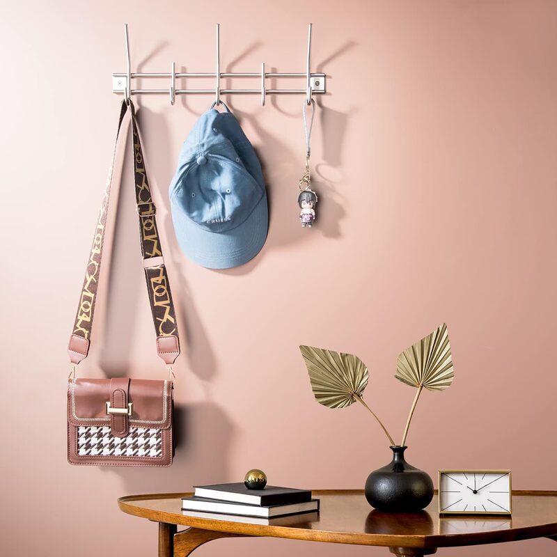 Cross-Border 304 Stainless Steel Thickened Round Rod Hook Simple Living Room Kitchen Entrance Coat Hook Row Hook Coat and Hat Storage Hook