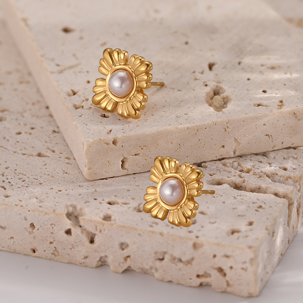 1 Pair Quantity Holiday, Daily Occasion 304 Stainless Steel Material Solid Color Pattern 1 Pair Simple Style Classic Style Solid Color Plating 304 Stainless Steel Ear Studs