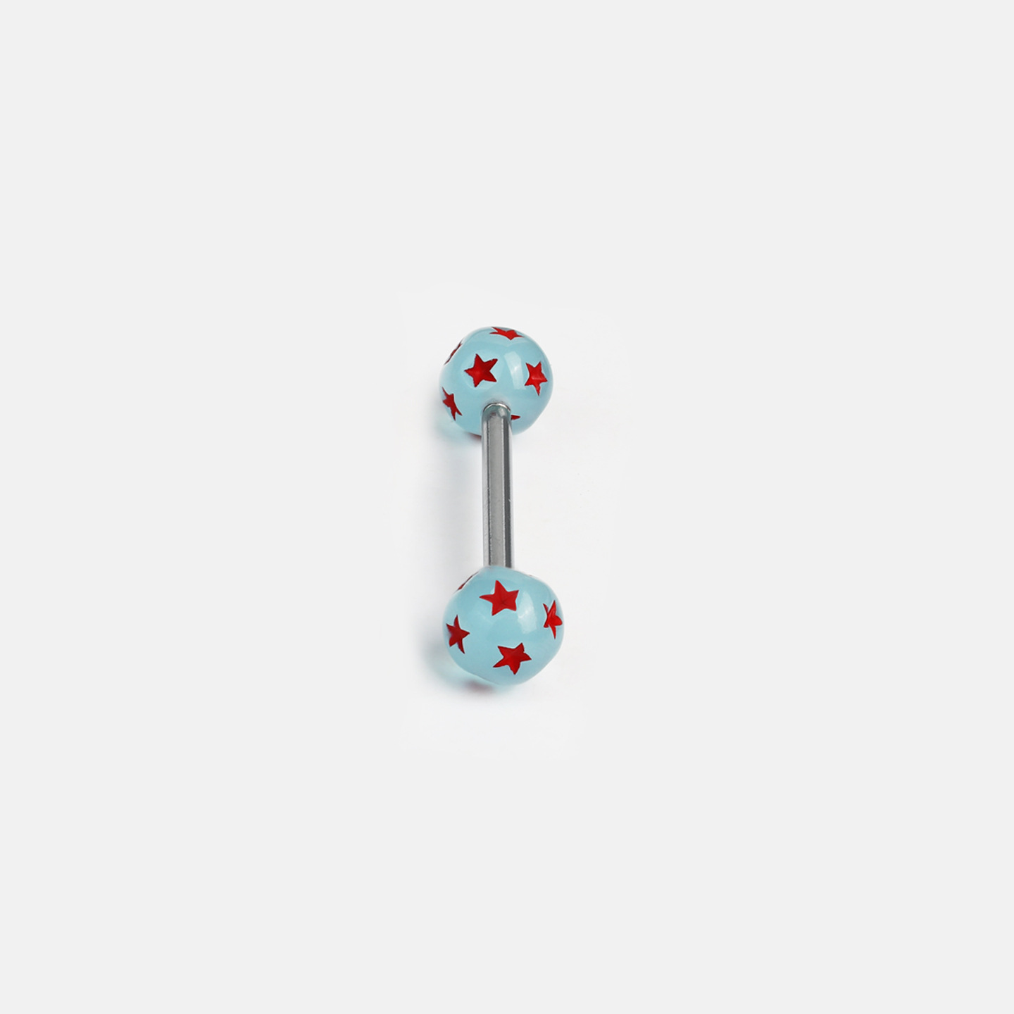 Double-Headed Glow Five-Pointed Star Tongue Barbell, 6 Colors, Titanium Steel External Thread Tongue Piercing Jewelry detail image 8