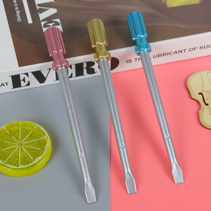 Destornillador de plástico creativo Pluma de plástico Pluma de modelado Papelería linda Pluma de escritura para estudiantes Pluma de firma de oficina divertida