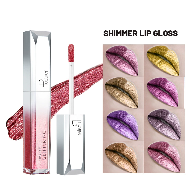 Lip Gloss (Pudaier) Shimmer Pearl Nourishing, 18 Colors, Lip-Volume Enhancing, European Style