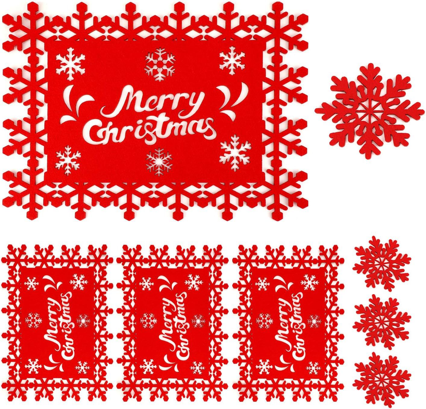 Christmas Placemat And Coaster Set For Dining Table Decor_voghion.com