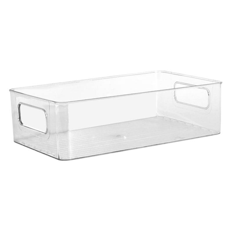 En stock caja de almacenamiento de escritorio transparente de gran capacidad caja de papelería acrílica caja de almacenamiento de plástico cosmético caja de organización al por mayor