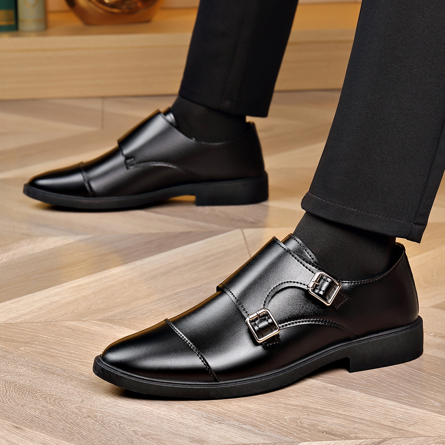 Men's Formal Leather Shoes British Style Business Casual Wear_voghion.com