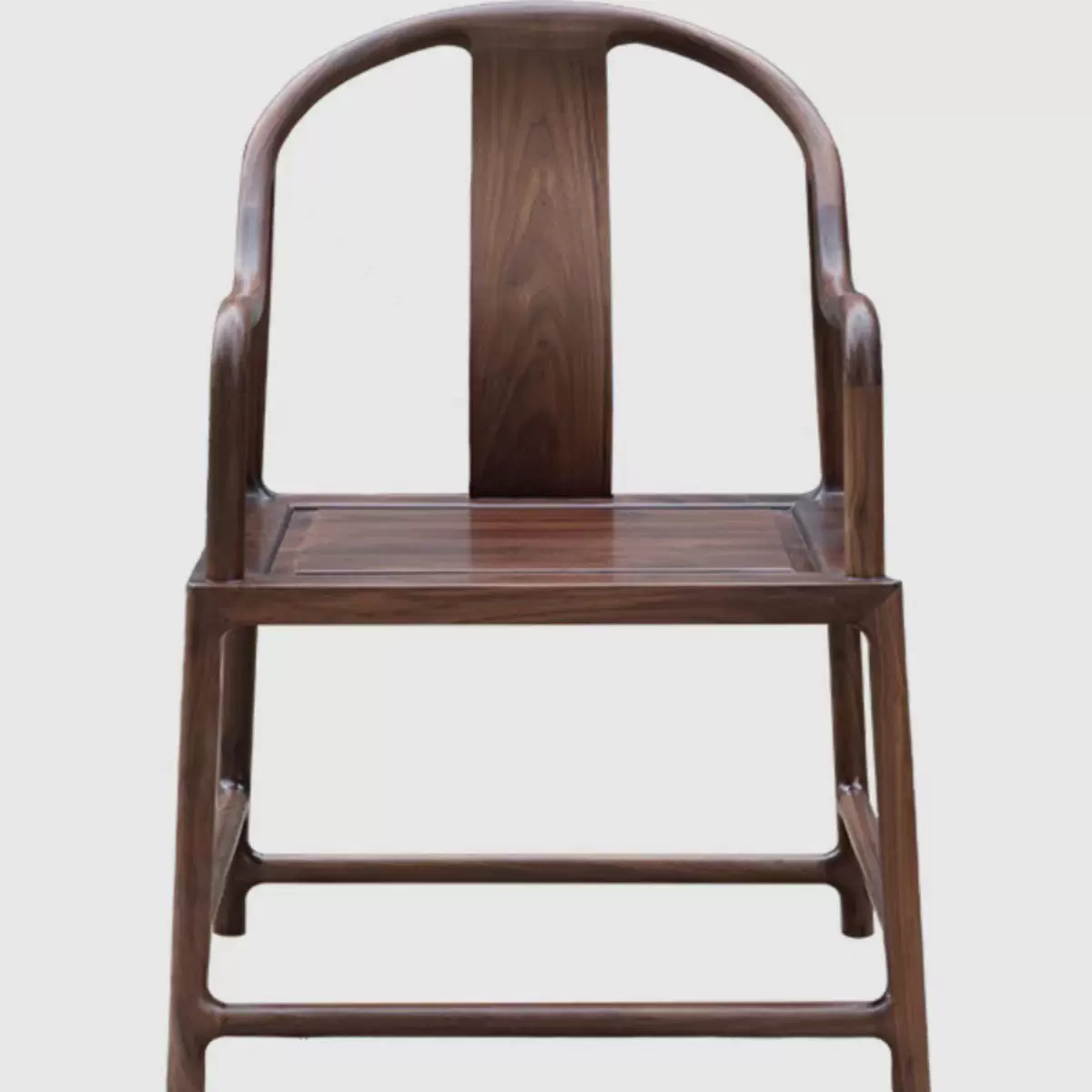 新中式黑胡桃圈椅茶椅现代轻奢全实木太师椅主人椅禅意茶室家具