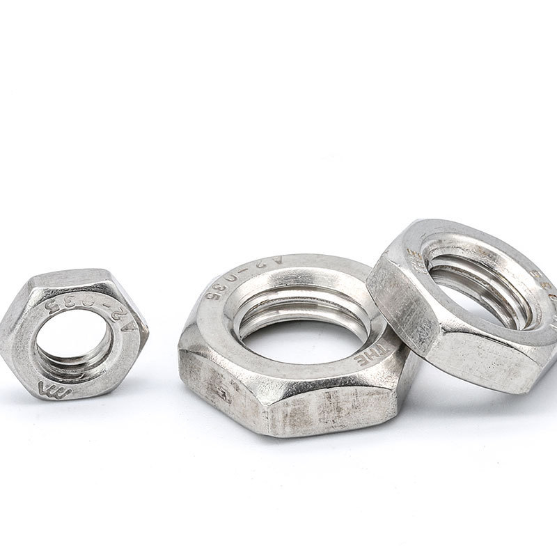 304不锈钢六角薄螺母扁螺母M10|M16|M20|M12外六角薄螺丝帽DIN439