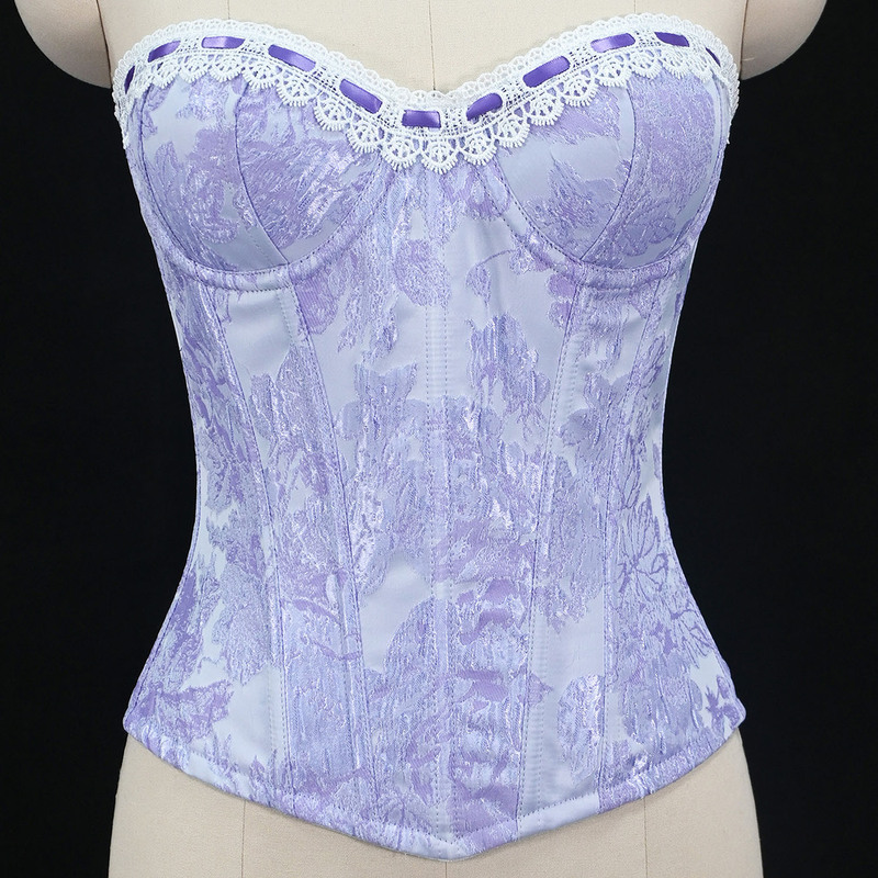 New Medieval Tight Women's Corset Evening Dress Lace Satin Printed Strapless Corset Court Corset