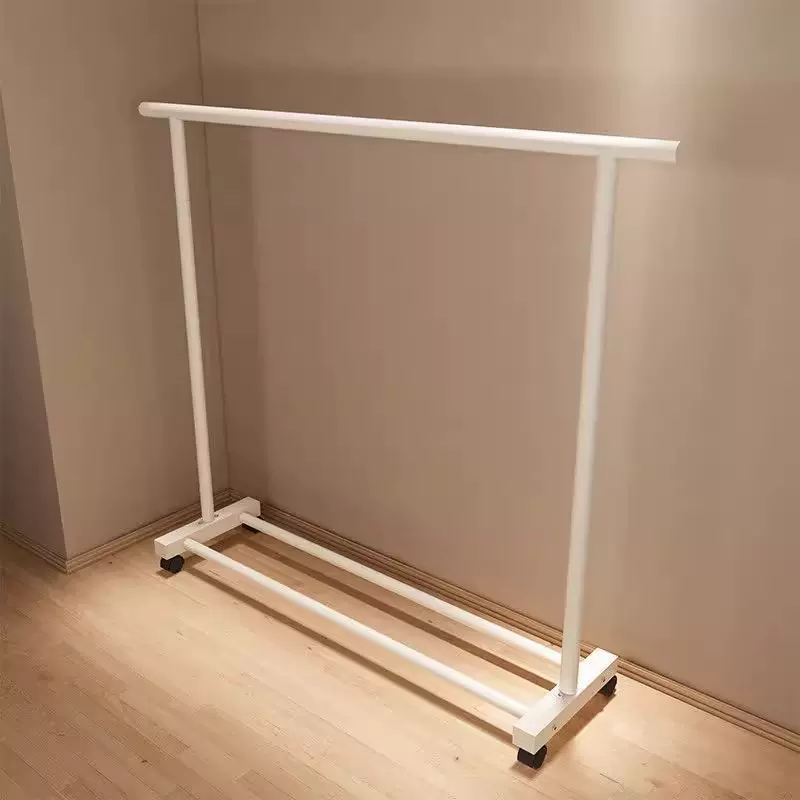 晾衣架落地家用卧室挂衣服折叠单杆简易室内宿舍移动晒凉衣帽架子