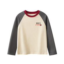 GRrr秋季新款儿童打底衫 跨境童装插肩中大亲子男女孩长袖T恤批发