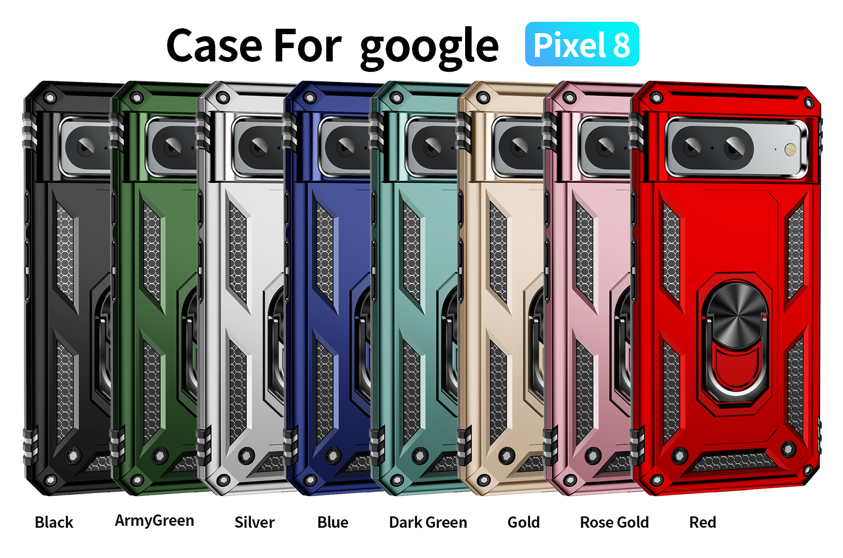 Çavuş düşmeye karşı korumalı sınır ötesi uygulanabilir Google Pixel 9 Pro XL Google Pixel 8A braketli cep telefonu kılıfı