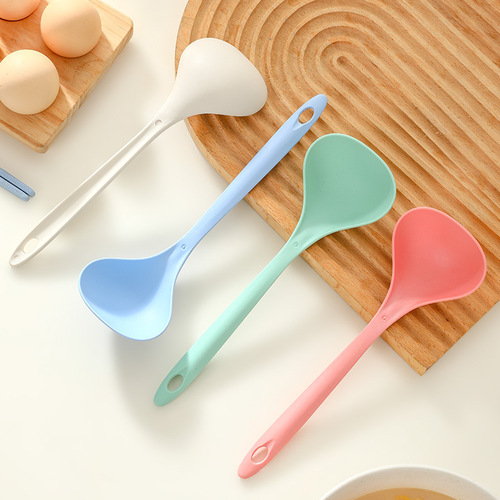 Wheat straw household long-handled spoon kitchen kitchen utensils plastic thickened large porridge spoon wholesale