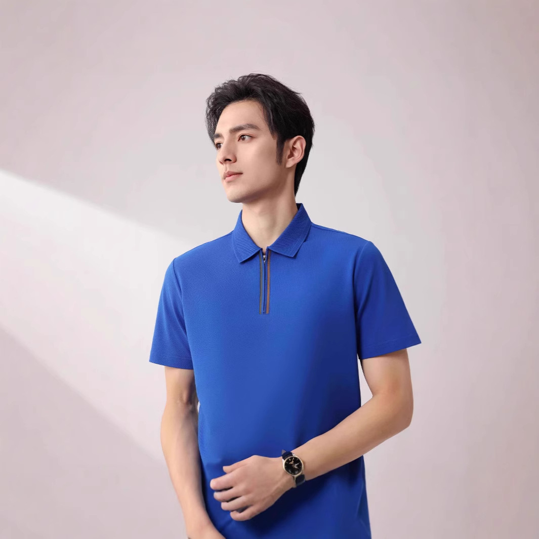 【7A级抗菌】纯色POLO衫短袖2025夏季新款商务休闲凉感拉链Polo衫