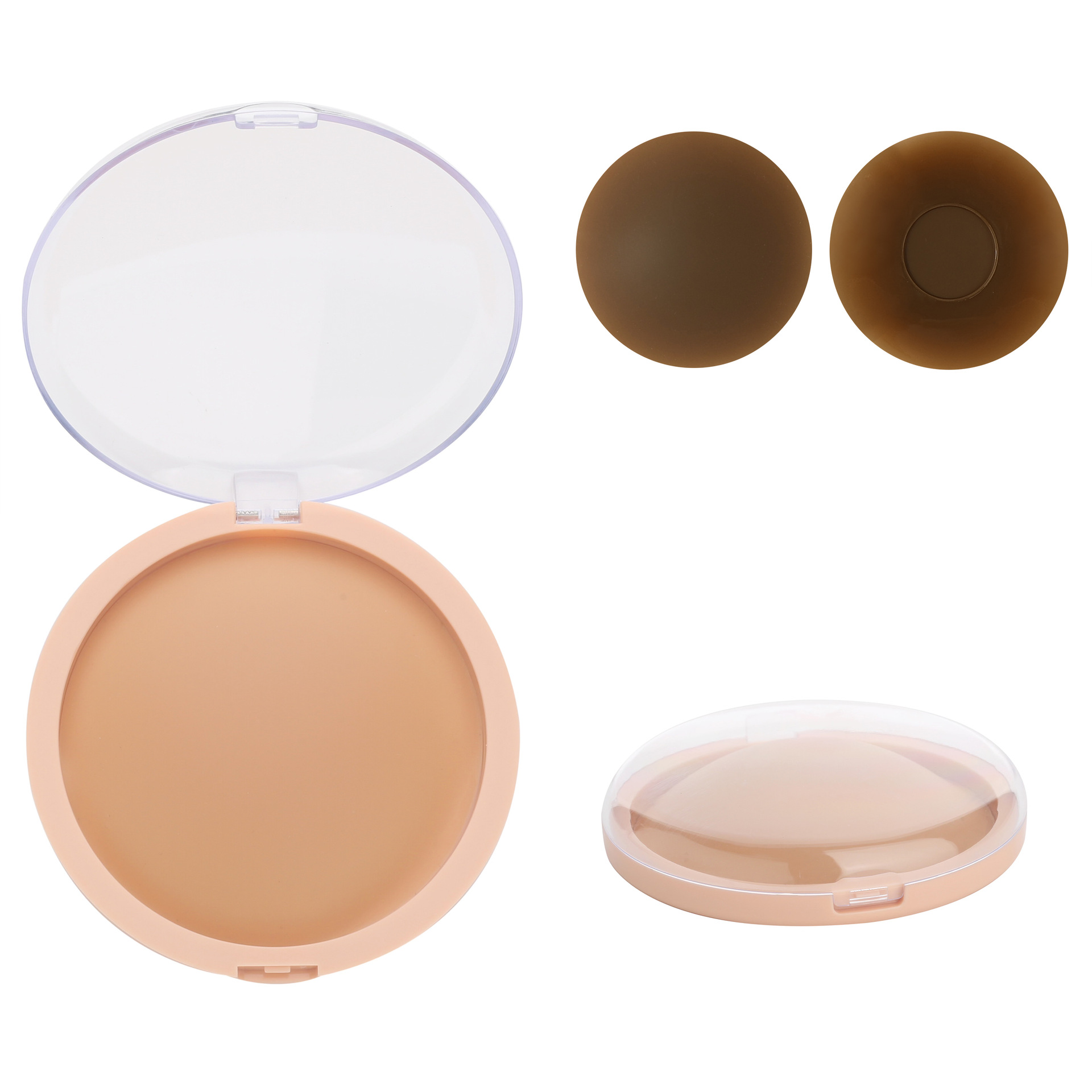 암갈색 6# 휴대용 파우더 퍼프 케이스 포함