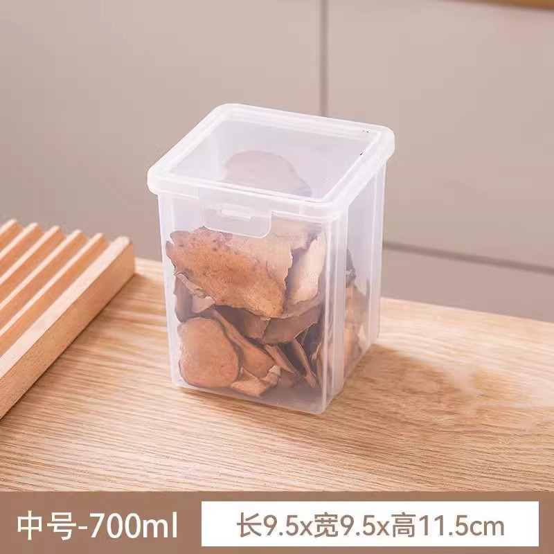 Latas selladas, granos integrales, almacenamiento de cocina, productos secos de grado alimenticio, cajas de plástico transparente, bocadillos, latas de almacenamiento de té