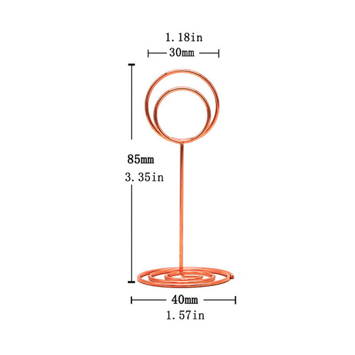 85mm Peacock Round Greeting Card Holder Metal Hotel Table Number Sign Stand Seat Clip Business Card Holder Gold Sticky Note Clip