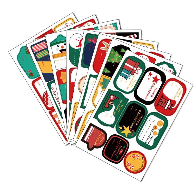Pegatinas de Navidad Pegatinas de sellado de regalo Pegatinas de escena Pegatinas de bricolaje Etiquetas autoadhesivas Envasado de horneado Pegatinas de sellado