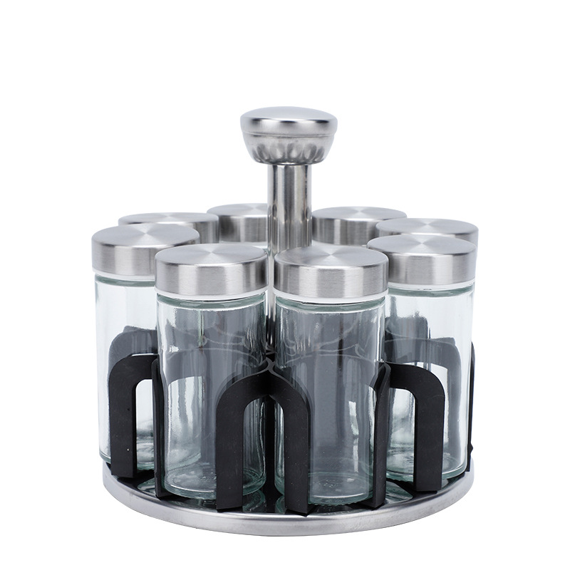 Suministro directo de fábrica hogar condimento tarro base giratoria cocina condimento botella manual de pimienta esparcidor de especias al por mayor