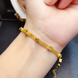 New natural tourmaline bracelet S925 silver inlaid main stone 3*3mm Joker net red explosions women's jewelry wholesale