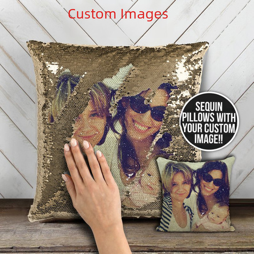 Custom Logo Speedy Service Wish Throw Pillow Euromodern Dual Color Glitter Office Cushion Cover